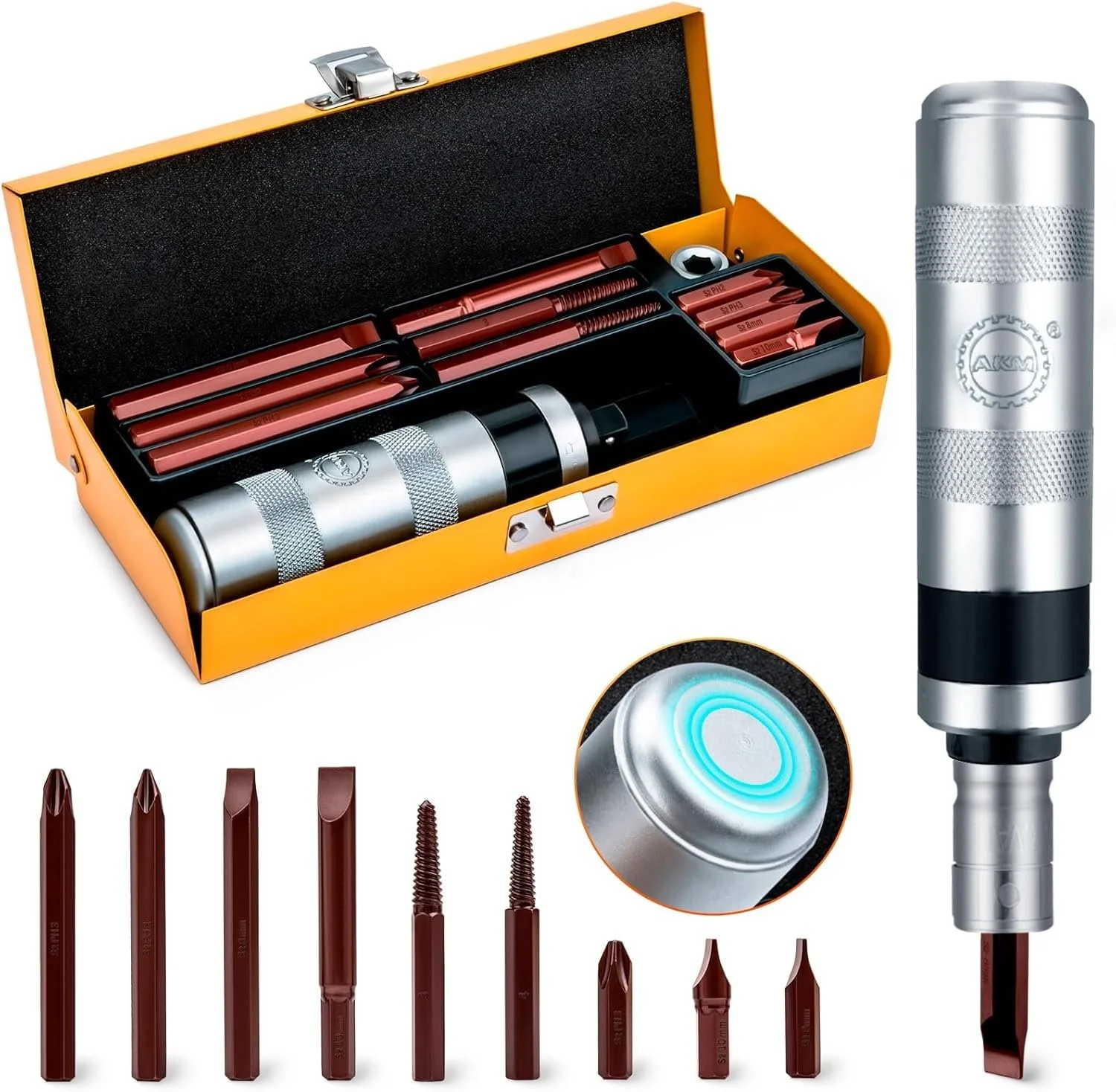 Набір ударних викруток AKM 3/8 дюйма 12 штук S2 Steel, фото №1