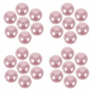 Перлини 200 шт. Напівкруглі, плоска задня частина, штучні, рожеві - Фото 1