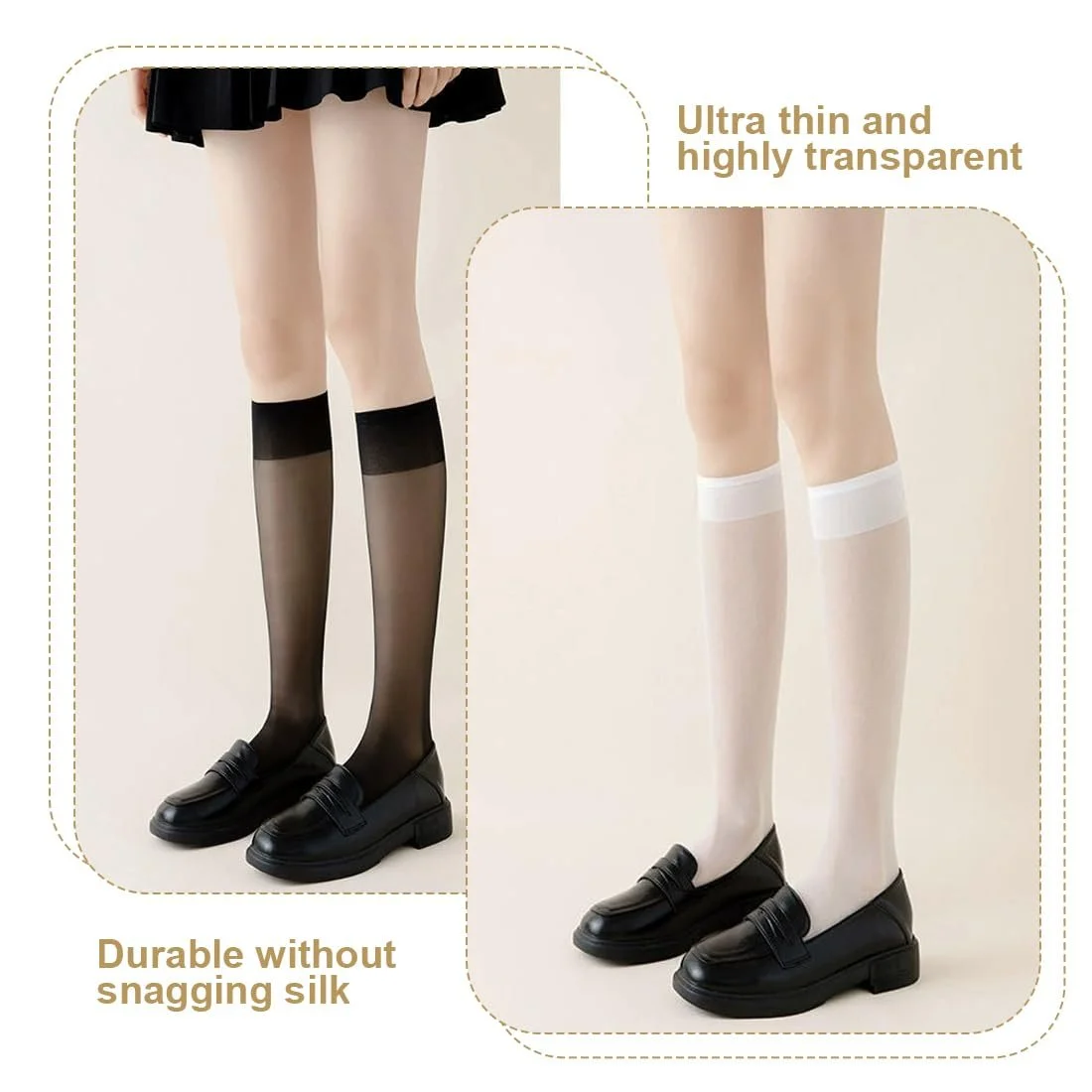 Прозорі гольфи 6 пар Довгі шкарпетки, фото №3 Прозорі гольфи 6 пар Довгі шкарпетки, фото №3