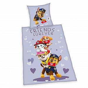 Постільна білизна Herding Paw Patrol, наволочка 80 x 80 см з двостороннім мотивом, підковдра 135 x 200 см, на ґудзиках, 100% бавовна - Фото 1