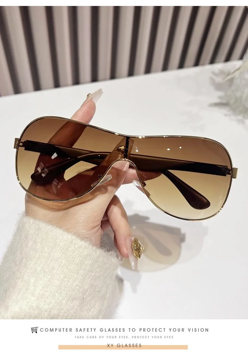 Сонцезахисні окуляри у стилі ретро Yeooa для жінок, з плоским верхом, для подорожей, фотографій, фото №3