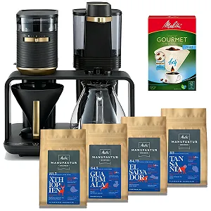 Капельная кофеварка с кофемолкой Melitta EPOS Black/Gold - Фото 1