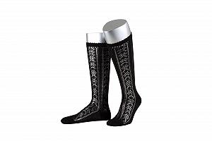 Гольфы Lusana С Ажурным Узором, Пяткой и Кружевным Усилением L6583, Черный (01) - Фото 1