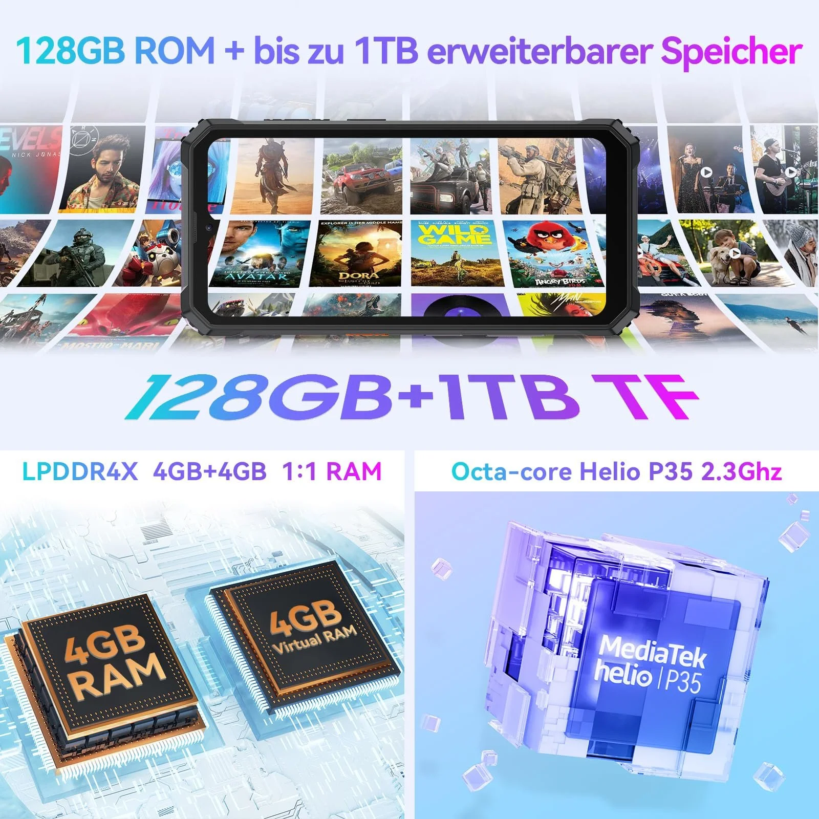Смартфон Blackview BV6200 Pro 8/128 ГБ 13000 мАг Helio P35 6.56" HD+ 13 Мп + 8 Мп 4G Dual SIM 98 дБ Speaker, фото №4 Смартфон Blackview BV6200 Pro 8/128 ГБ 13000 мАг Helio P35 6.56" HD+ 13 Мп + 8 Мп 4G Dual SIM 98 дБ Speaker, фото №4