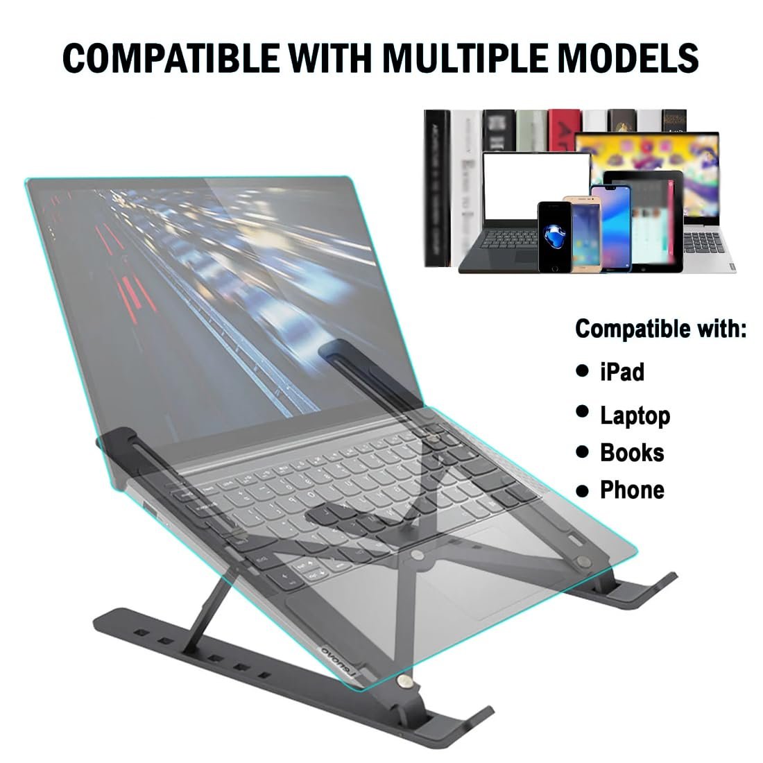 Подставка для ноутбука Регулируемая по высоте Подставка для ноутбука Вентиляционное охлаждение, фото №4