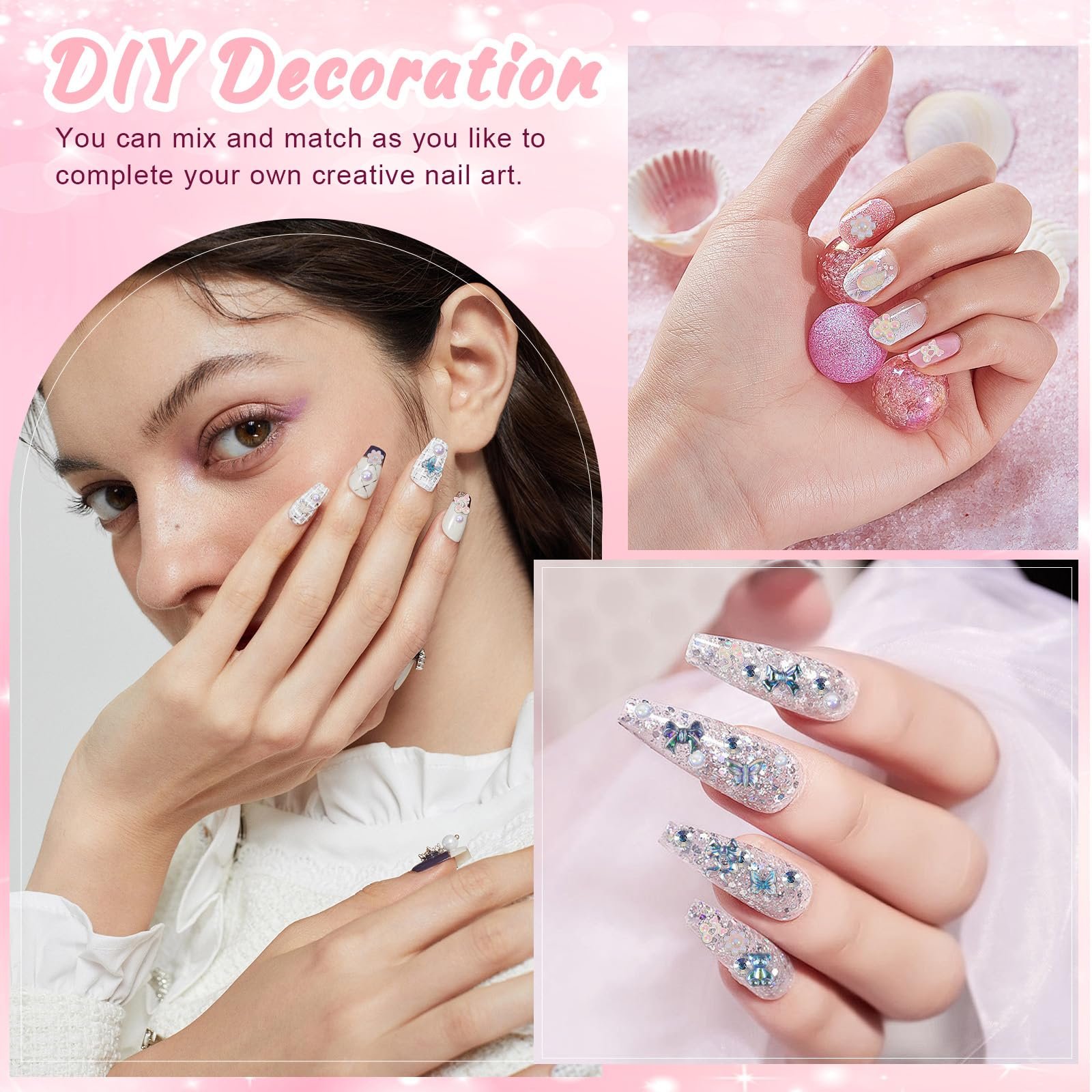 Стразы и жемчуг VEGCOO, 3 коробки, фото №6