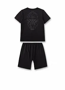 Піжама Sanetta для хлопчиків Коротка Темно-синя synthetic.ua - Фото 1