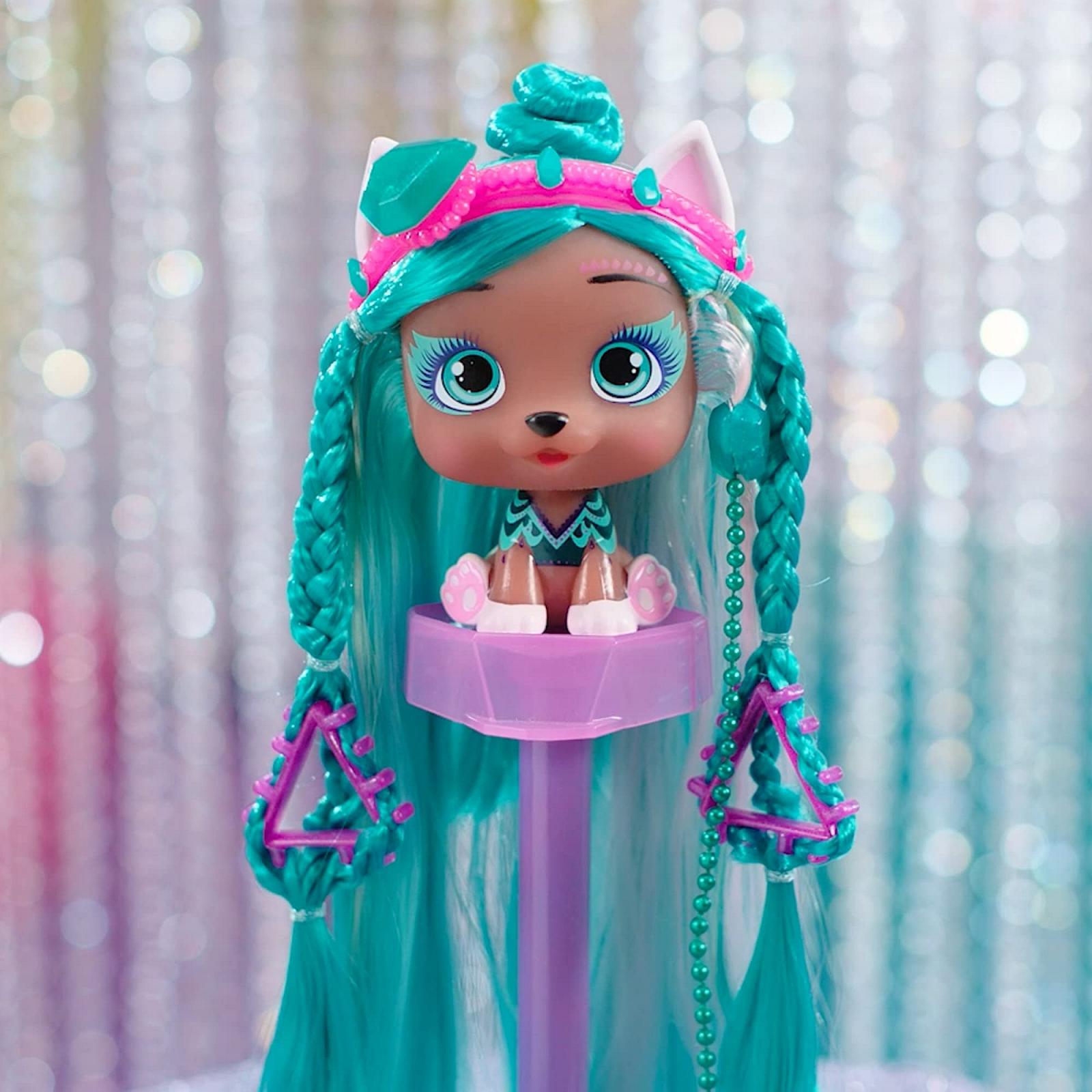 Фігурка VIP PETS Glam Gems S5 Сюрпризний цуцик в блискучому гламурному образі з 30 см довгим волоссям для розчісування та аксесуарами з дорогоцінного каміння для ідеального блискучого стилю - Подарунок для хлопчиків 3+, фото №8