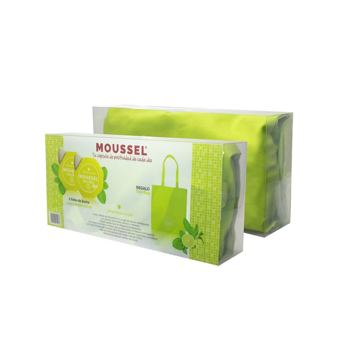 Гель для душу MOUSSEL Lime Mint 2 пляшки + сумка-шопер у подарунок, фото №1