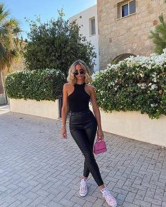 Женские лосины из матовой эко кожи BF974 цвет черный размер 42/44 - Фото 1