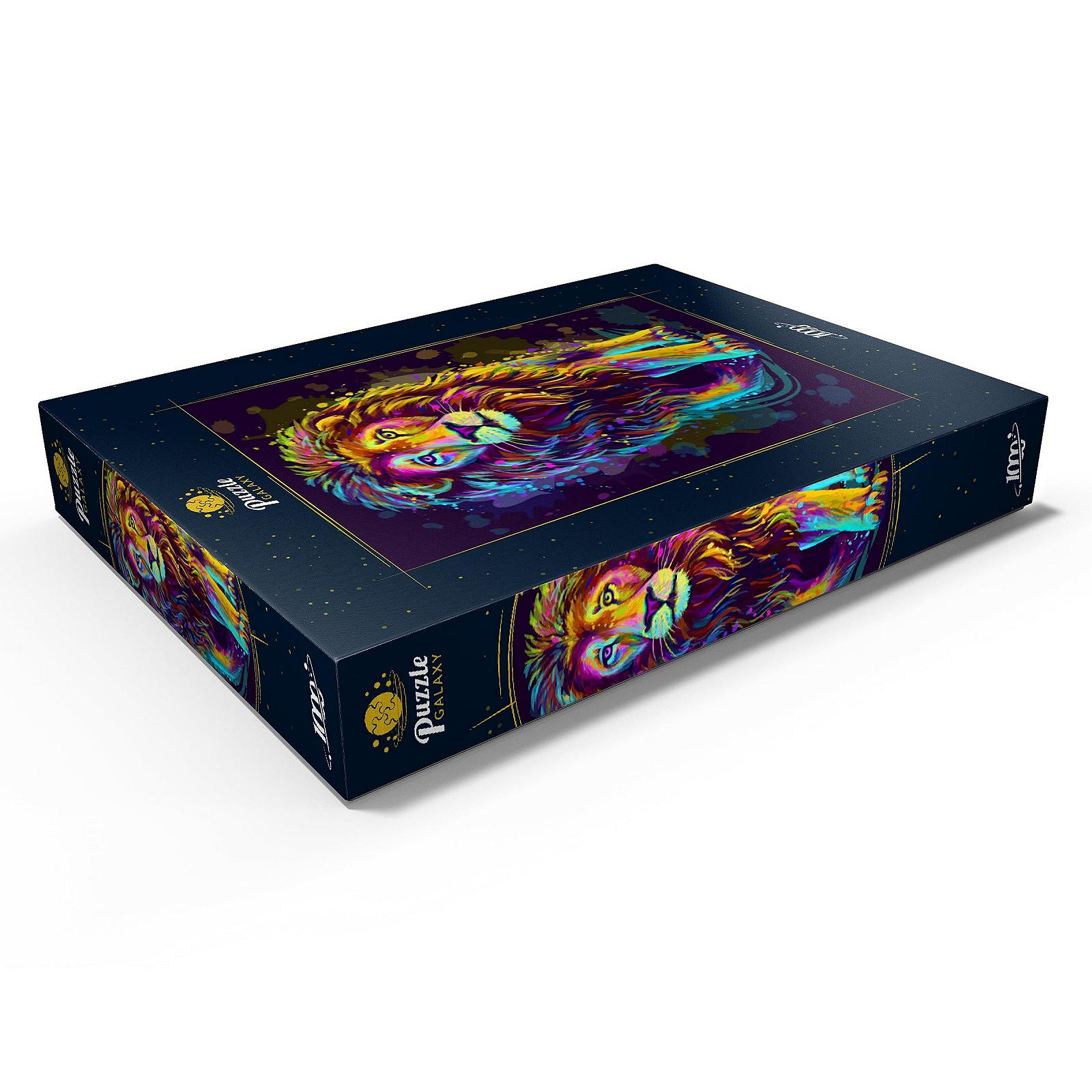 Пазлы MyPuzzle Special Collection by Puzzle Galaxy Художественный неоновый портрет льва в стиле поп-арт Premium 1000 элементов, фото №2