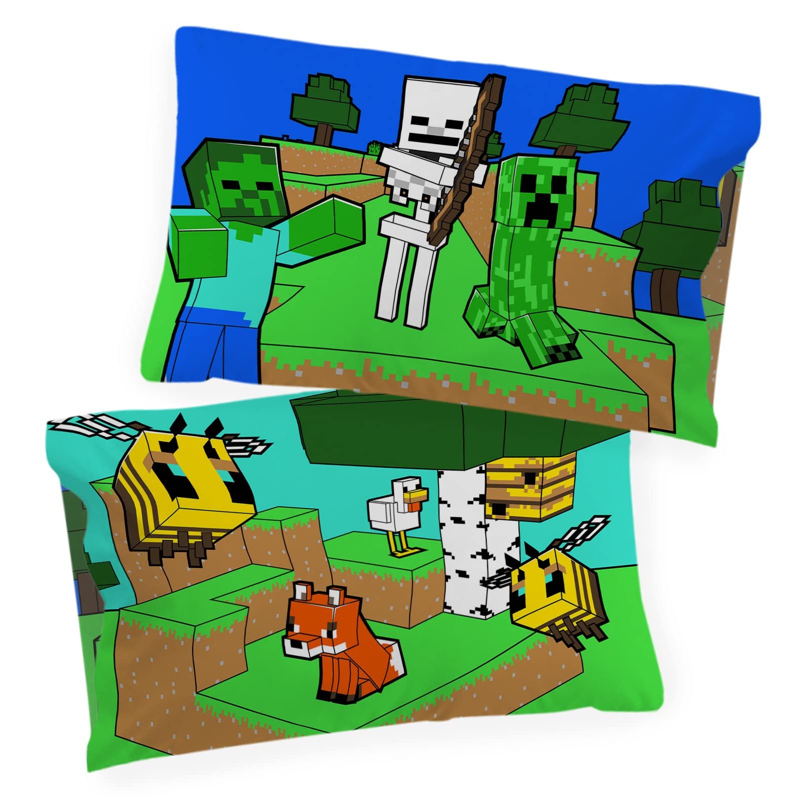 Комплект Постільної Білизни Jay Franco Minecraft Creative Mode Бавовна 135 x 200 см Односпальний - Підковдра + Простирадло на Гумці 90 x 200 см + Наволочка 50 x 70 см, фото №4