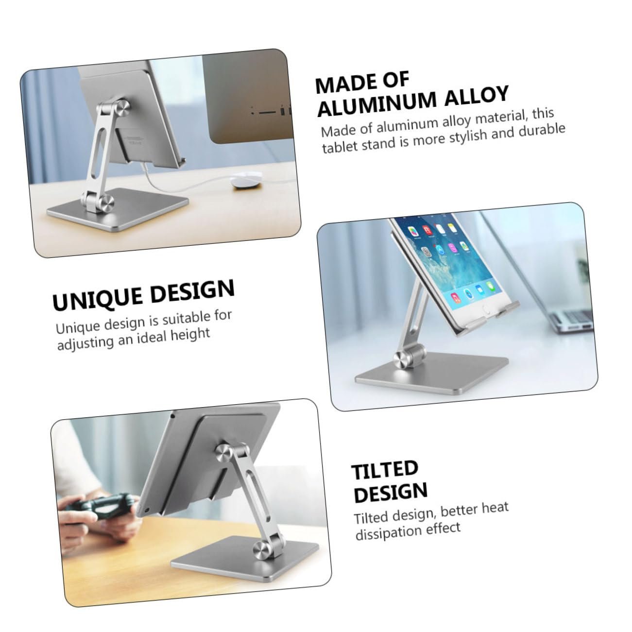 Підставка для ноутбука Sewroro складана з алюмінієвого сплаву, регульована, охолоджуюча, портативна, компактна для дому, офісу та подорожей, фото №7