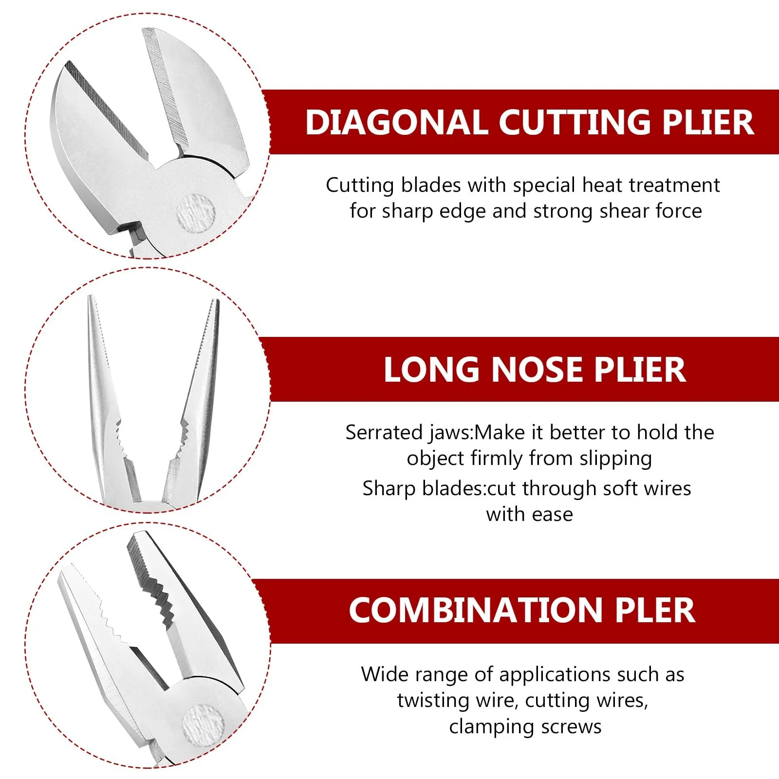 Набор плоскогубцев Aoyfuwell 3 шт., Набор инструментов плоскогубцев, Набор ручных инструментов с ручкой, Длинногубцы и боковые кусачки, Комбинированные кусачки для проволоки, Электрические плоскогубцы для DIY ремонта, фото №4 Набор плоскогубцев Aoyfuwell 3 шт., Набор инструментов плоскогубцев, Набор ручных инструментов с ручкой, Длинногубцы и боковые кусачки, Комбинированные кусачки для проволоки, Электрические плоскогубцы для DIY ремонта, фото №4