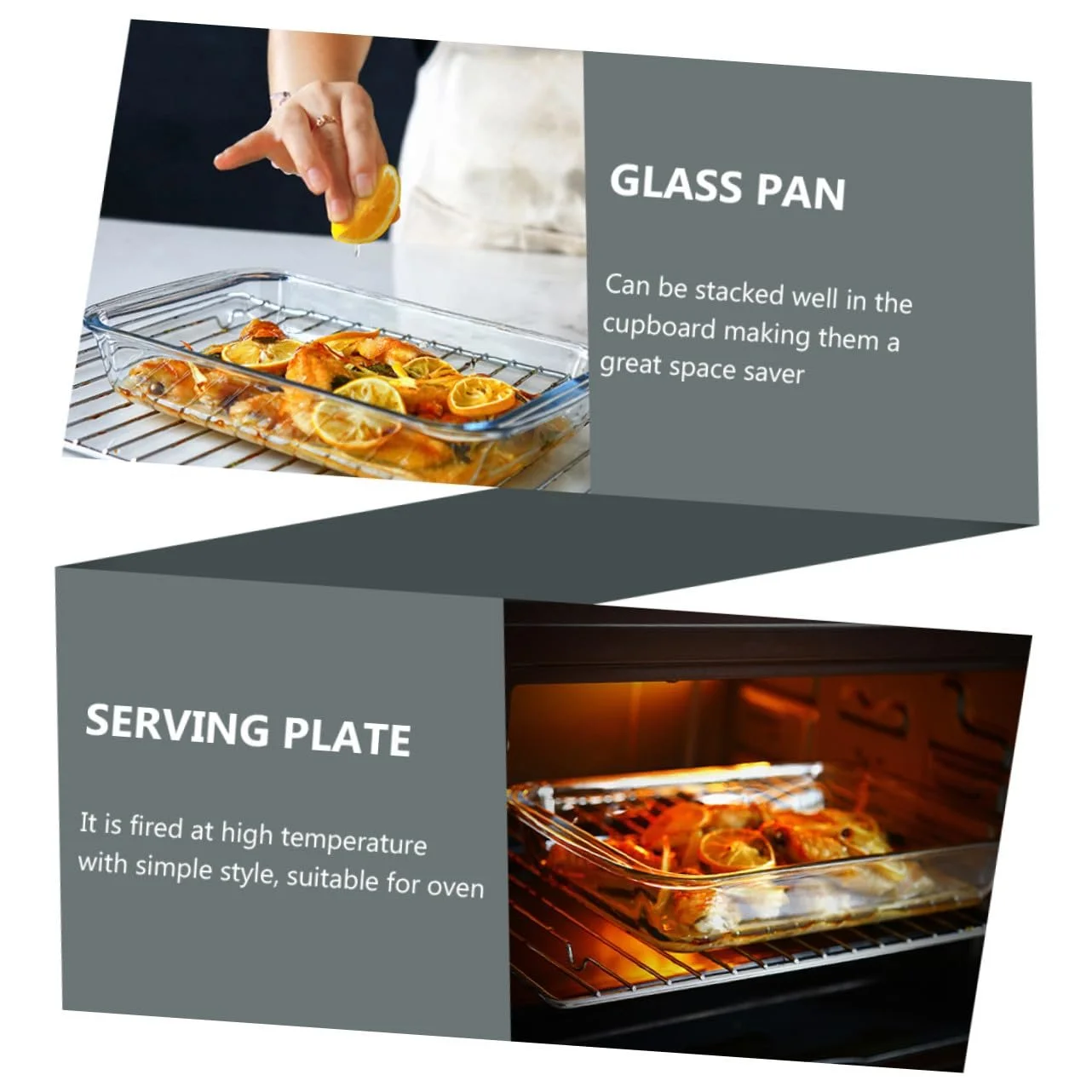 Форма для запікання VALICLUD прямокутна скляна термостійка, фото №2