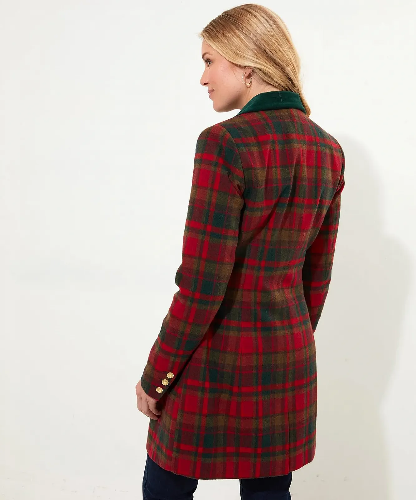 Пальто Joe Browns Довге в клітинку з велюровою обробкою, фото №5