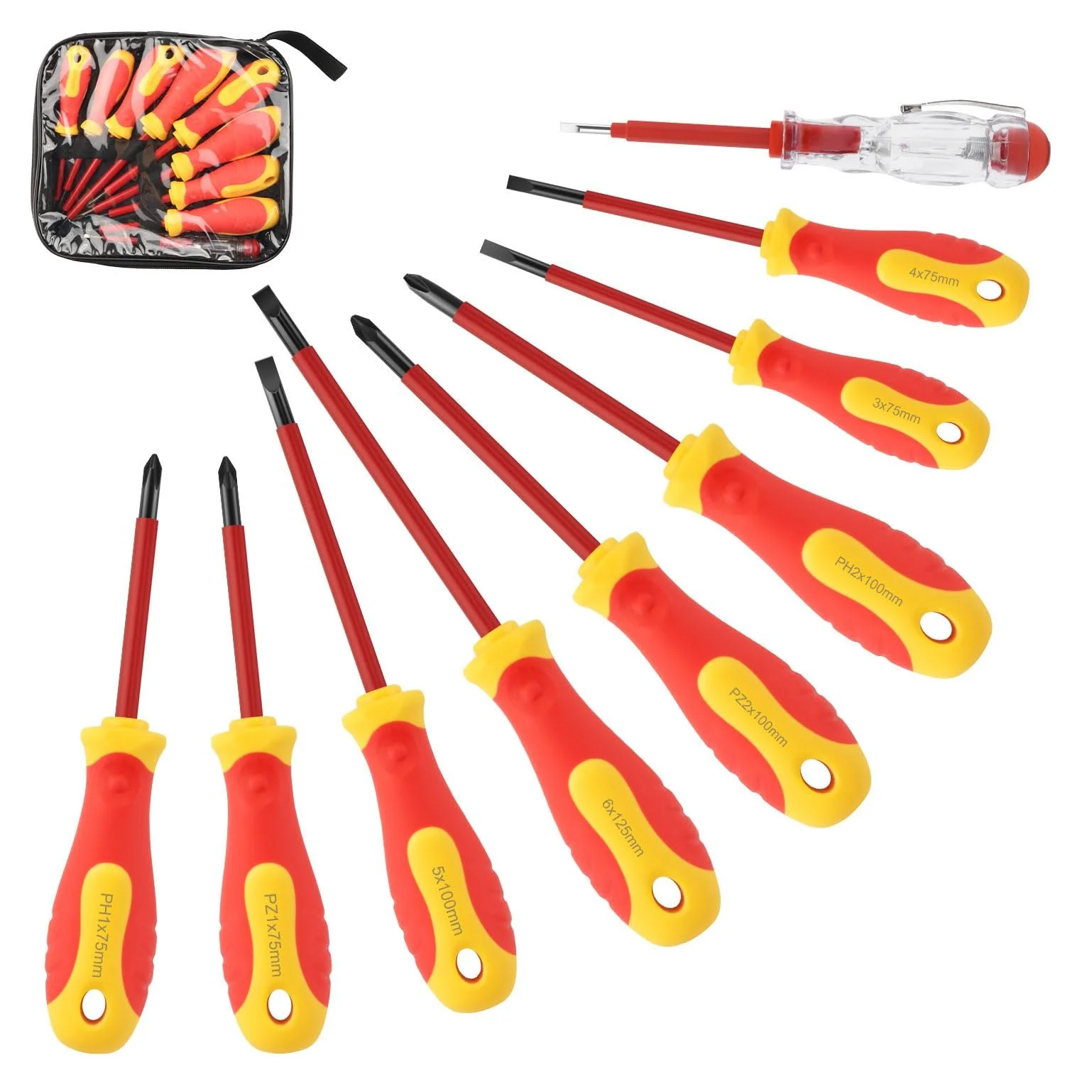 Набір діелектричних магнітних викруток 9 предметів до 1000 В Chrome Vanadium, фото №1