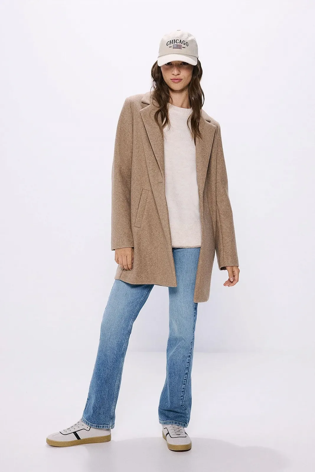 Пальто Springfield Regular Fit з прямим лацканом, фото №3