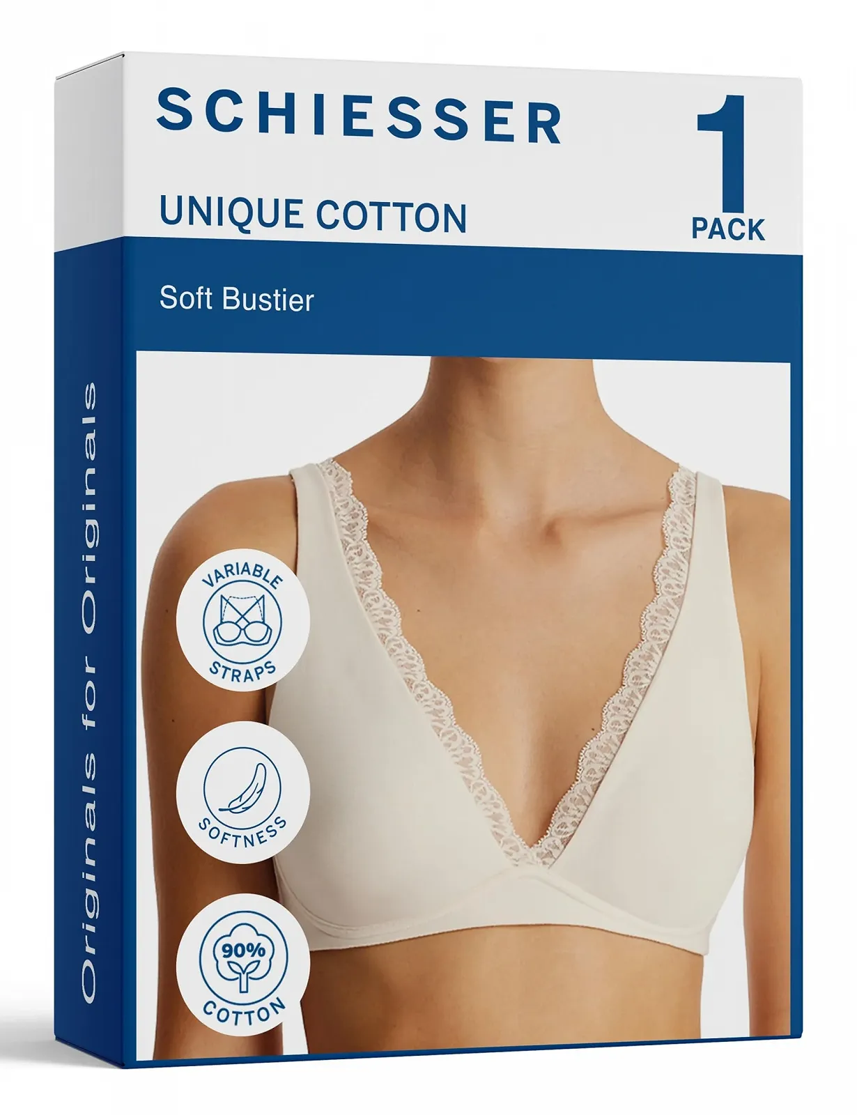 Бюстгальтер Schiesser Unique Cotton на кісточках з формованою чашкою, фото №1