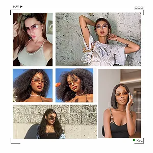 Солнцезащитные очки Без оправы YUELUQU Retro для мужчин и женщин Прямоугольные Прозрачные synthetic.ua - Фото 1