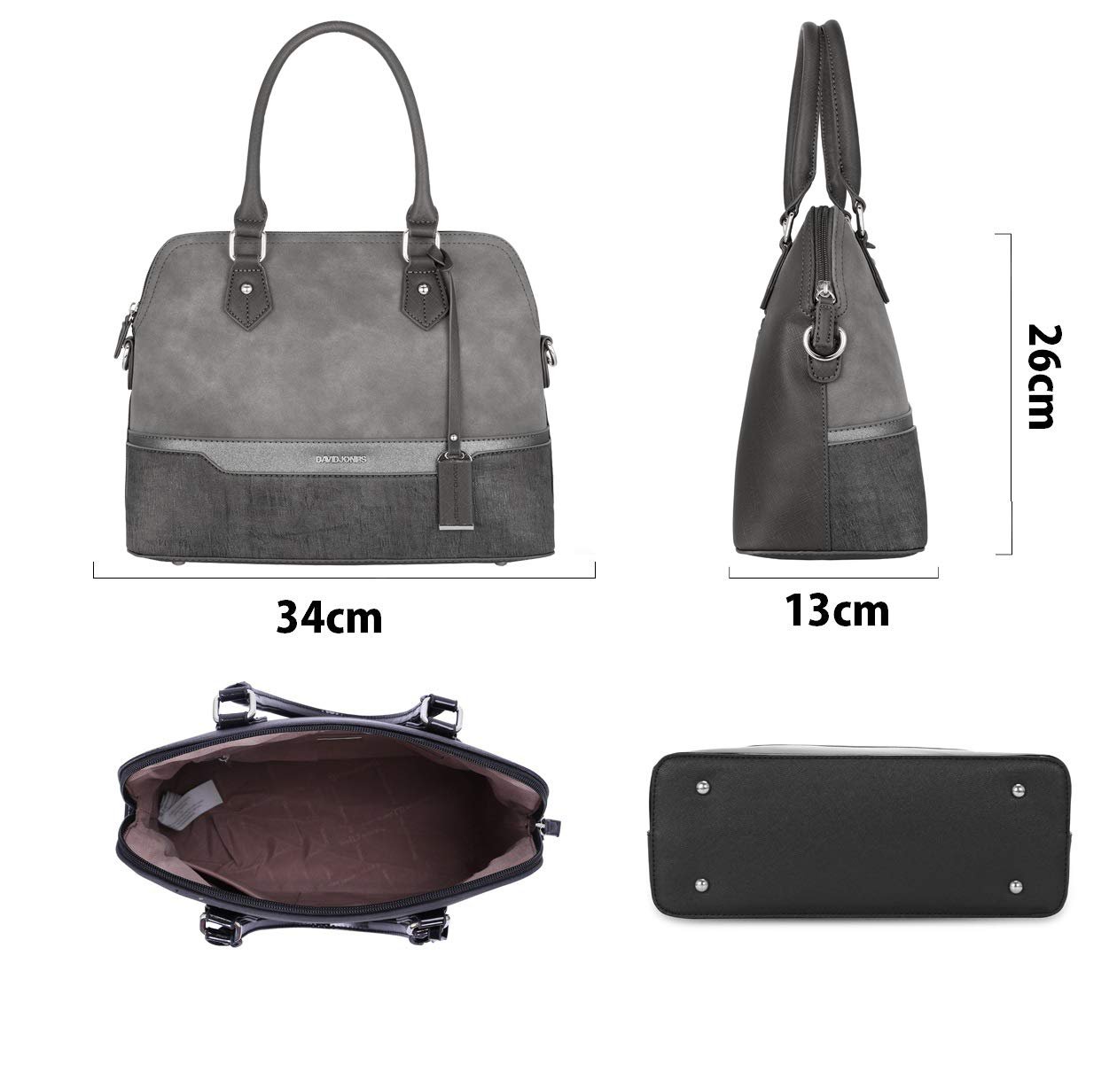 Сумка с короткими ручками David Jones Bugatti Bowling Style, из искусственной кожи, многоцветная полосатая, темно-серая, фото №6 Сумка с короткими ручками David Jones Bugatti Bowling Style, из искусственной кожи, многоцветная полосатая, темно-серая, фото №6