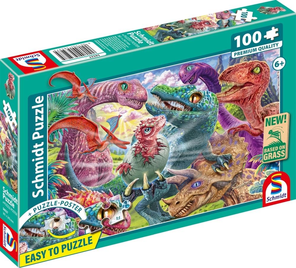 Пазл детский Schmidt Spiele 56527 Small Dinosaurs Big Adventures 100 деталей из травяного картона, фото №5