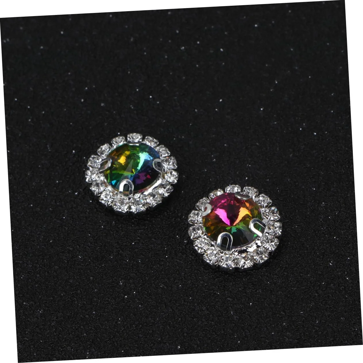 Стрази Плоскі Круглі STOBOK 60шт Райдужні для рукоділля, весільних та вечірніх прикрас, прикрас столу, виготовлення ювелірних виробів та іншого, фото №3