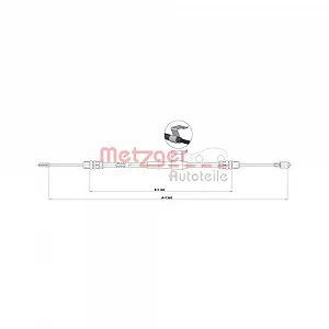 Трос стояночного тормоза METZGER 1.FD022 для FORD задний левый - Фото 1