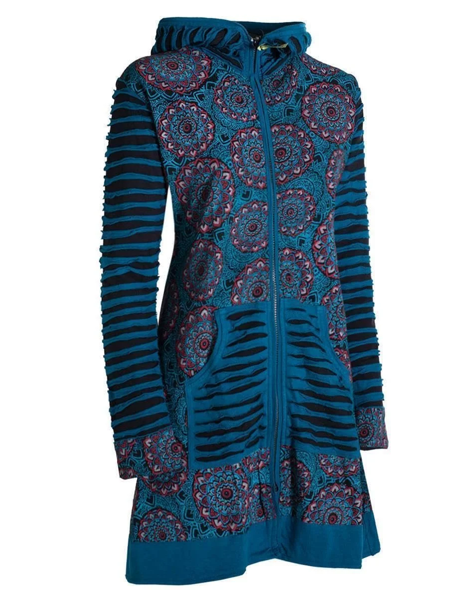 Женское пальто Vishes с цветочной мандалой из джерси, пальто в стиле хиппи с капюшоном, фото №5 Женское пальто Vishes с цветочной мандалой из джерси, пальто в стиле хиппи с капюшоном, фото №5