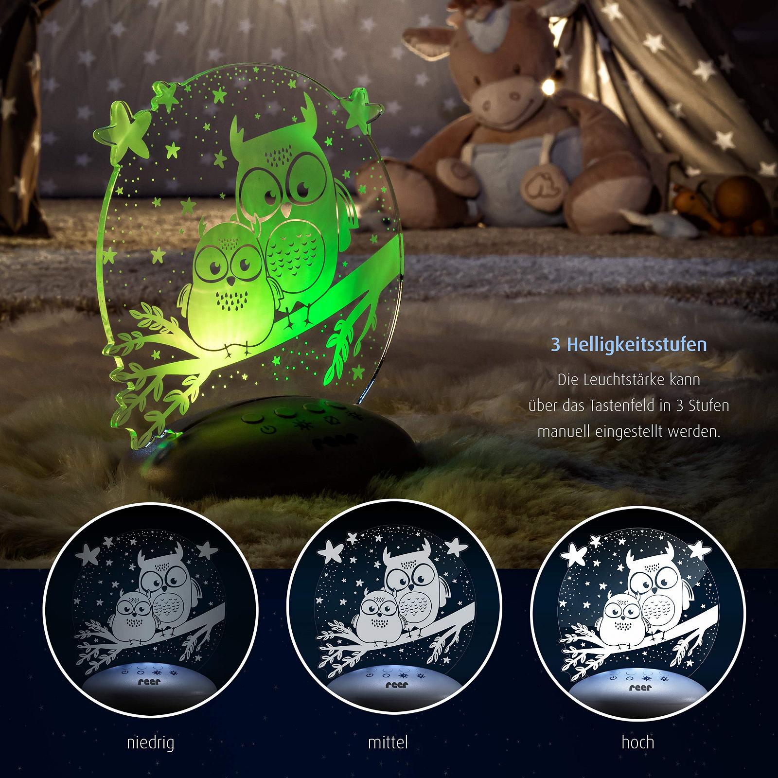 Ночник reer ColourLumy 52131 Акриловое стекло Изменение цвета Три уровня яркости Функция таймера Серый, фото №6 Ночник reer ColourLumy 52131 Акриловое стекло Изменение цвета Три уровня яркости Функция таймера Серый, фото №6