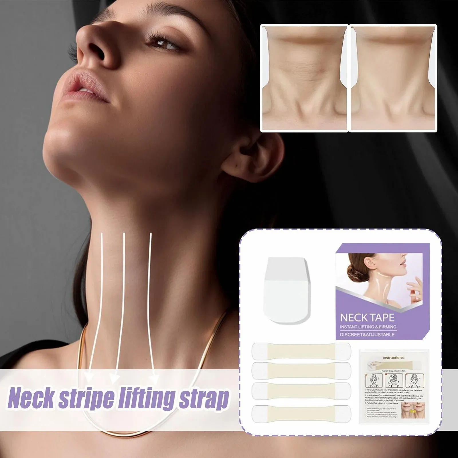 Наклейки для шеи Invisible Lift для похудения, дышащий дизайн, фото №3