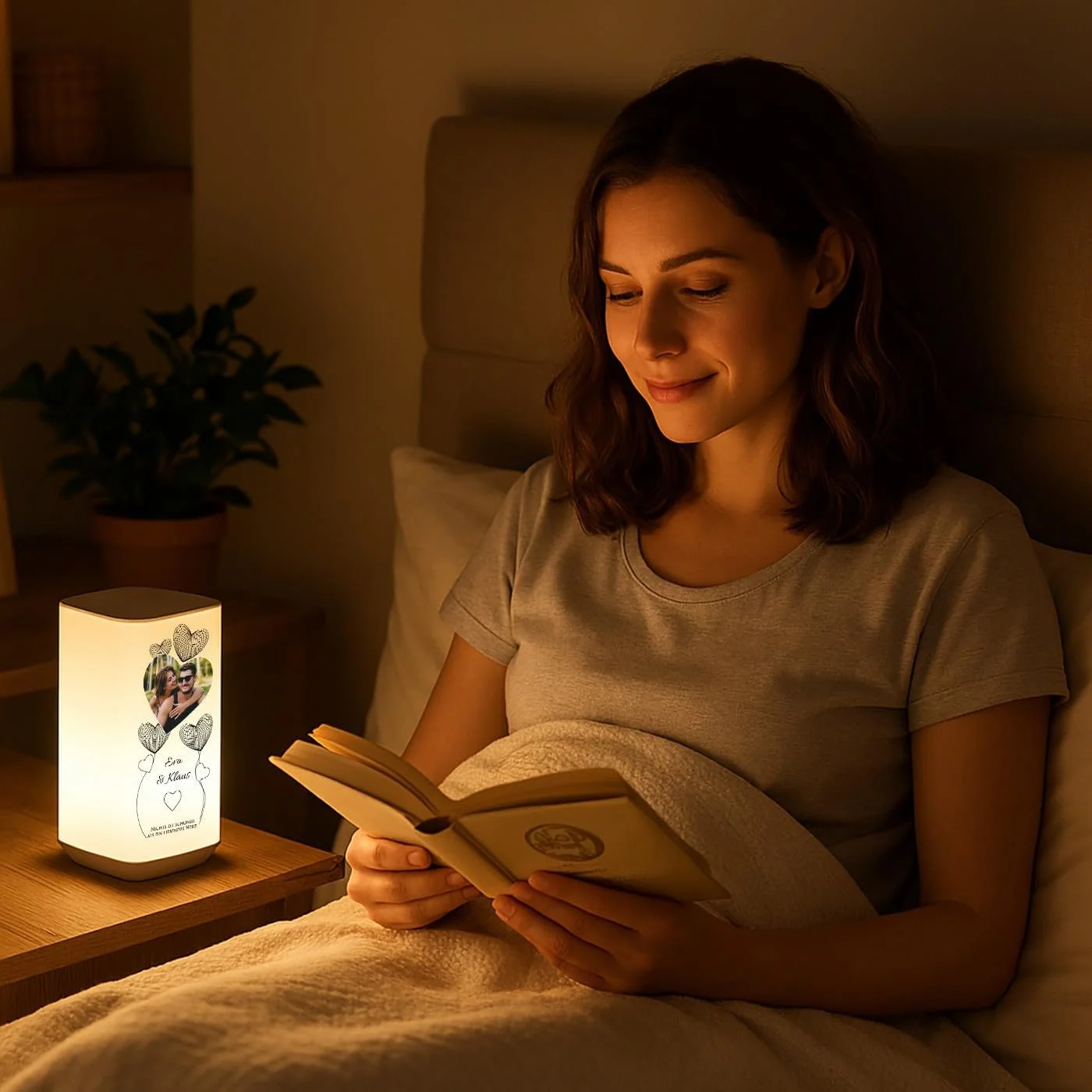 Настільна лампа Maverton сенсорна з пультом дистанційного керування нічник з принтом LED бездротова, фото №4