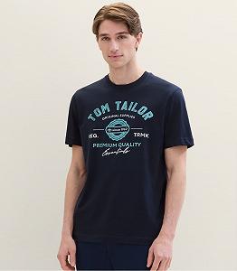 Футболка Tom Tailor LOGO TEE MEN'S Темно-синий S - Фото 1