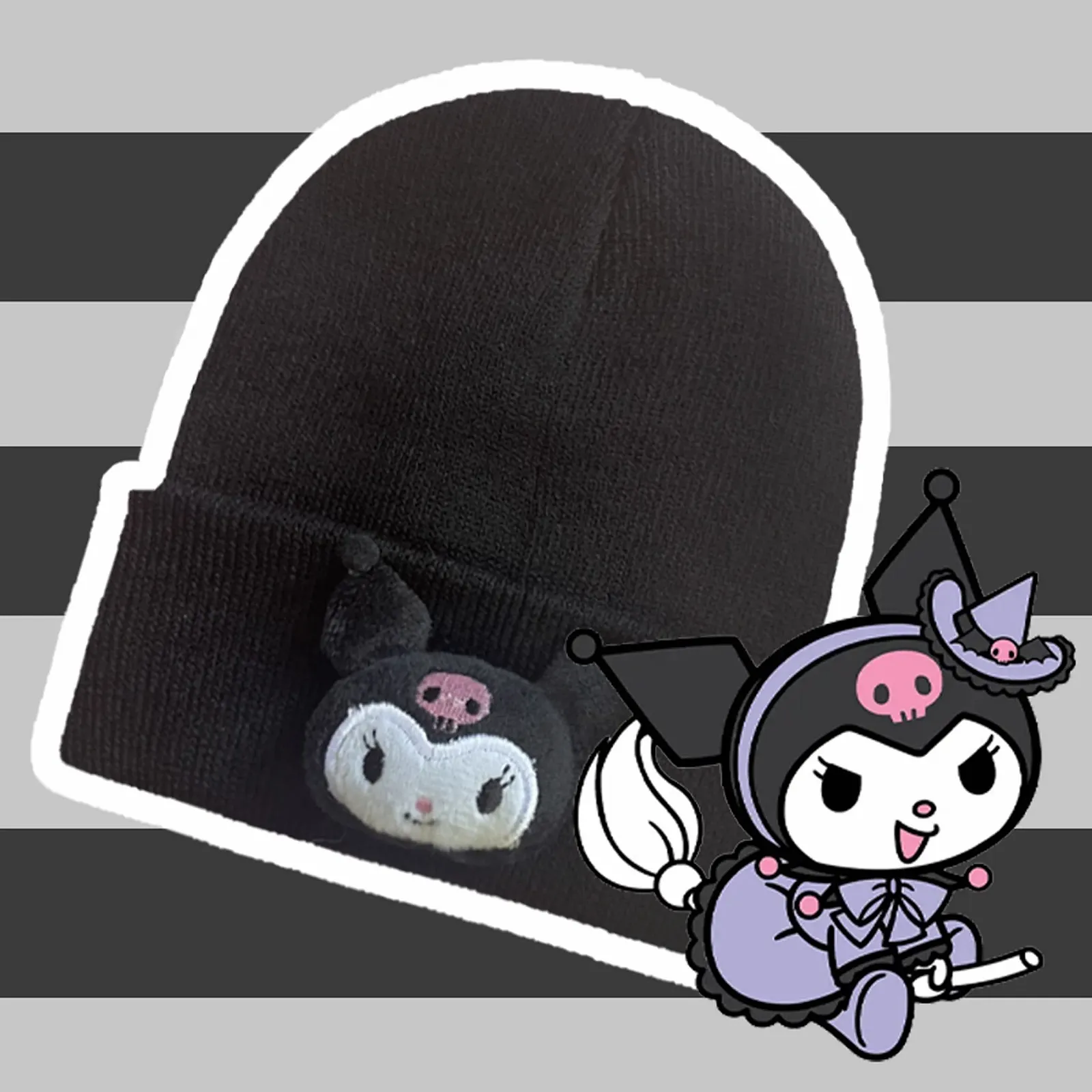 Шапка-біні Roffatide Cinnamoroll Kawaii Lolita JK В'язана Зимова, фото №3