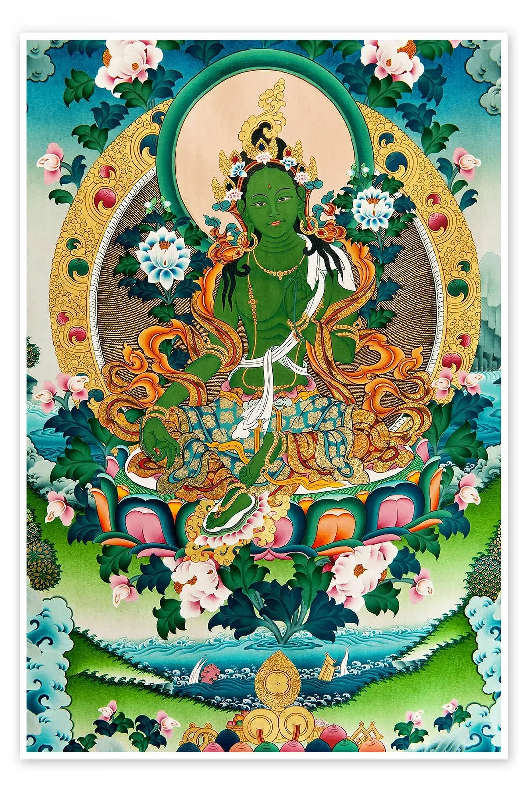 Постер Shyama Tara or Green Tara 40 x 60 см разноцветный, фото №1 Постер Shyama Tara or Green Tara 40 x 60 см разноцветный, фото №1