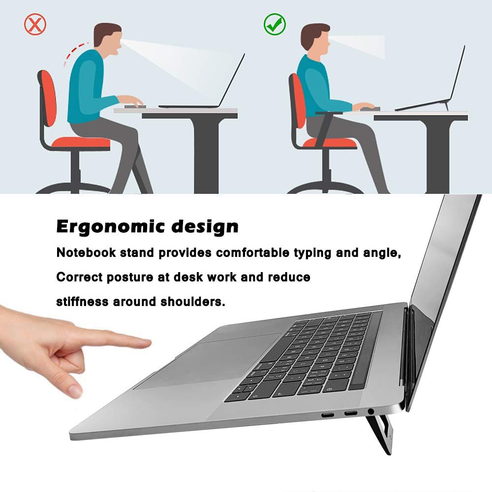 Подставка для ноутбука складная невидимая охлаждающая мини подкладка клейкие подушечки для ноутбука MacBook и Bluetooth клавиатуры, фото №6