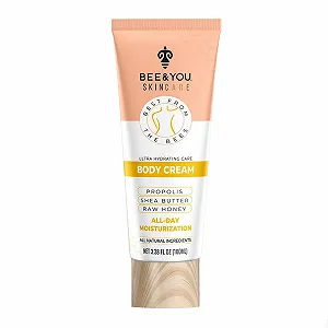 Крем для тела BEE&YOU Натуральный с прополисом, витамином B5, сырым медом, увлажняющий, для ежедневного использования, нежный уход, алоэ вера, витамин Е, масло ши, кунжутное масло - Фото 1