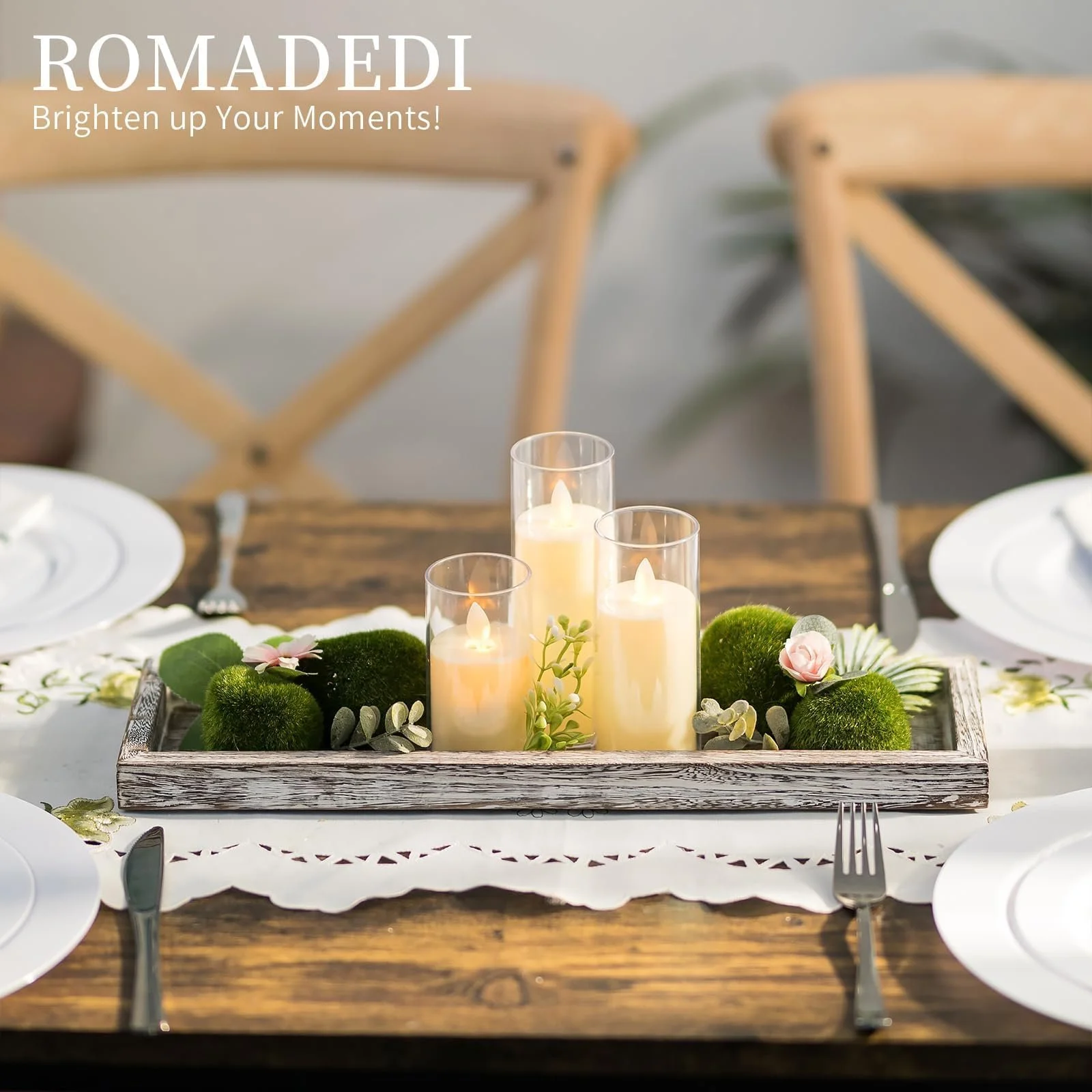 Піднос дерев'яний прямокутний Romadedi 43 см для декорування столу, кавового столика, кухні, вітальні, фото №6 Піднос дерев'яний прямокутний Romadedi 43 см для декорування столу, кавового столика, кухні, вітальні, фото №6