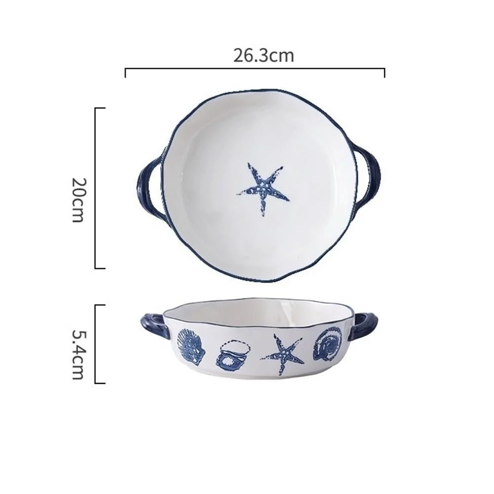 Форма для запекания керамическая большая с двумя ручками фарфоровая, фото №2