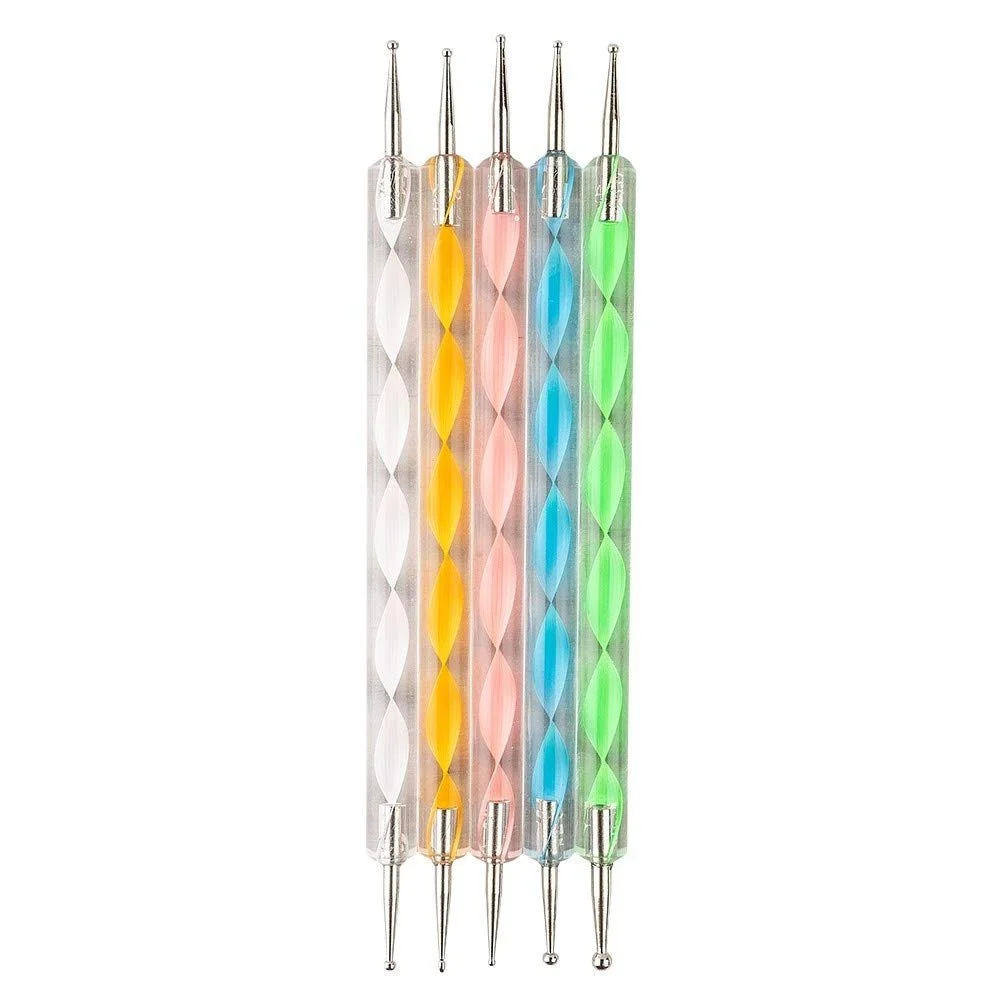 Набор дотсов для дизайна ногтей Ideen mit Herz Round Head Needles 5 штук, фото №1
