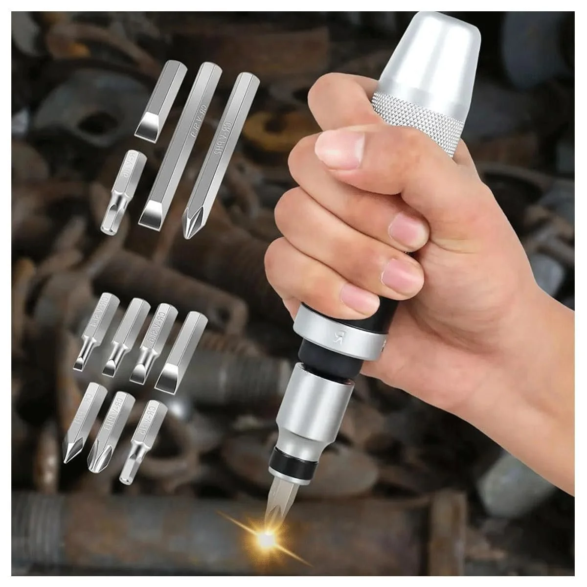 Набір ударних викруток 16 шт. 1/2 дюйма шліцьові Phillips Hex біти, фото №6