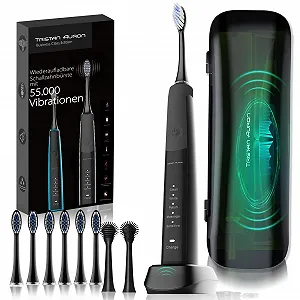 Електрична звукова зубна щітка Tristan Auron SonicMaster 55,000 VPM 5 режимів Black - Фото 1