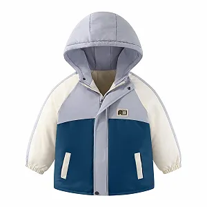 Ветрозащитное детское пальто JiAmy для мальчиков с капюшоном на осень и зиму, размер 3-10 лет - Фото 1