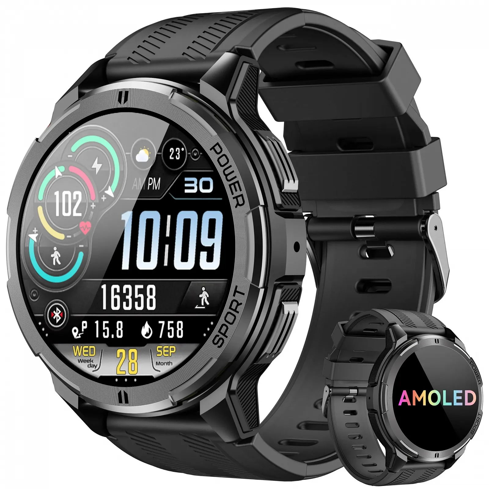 Смарт-часы OUKITEL Мужской Military Водонепроницаемый 1.43 дюйма AMOLED-дисплей, фото №1