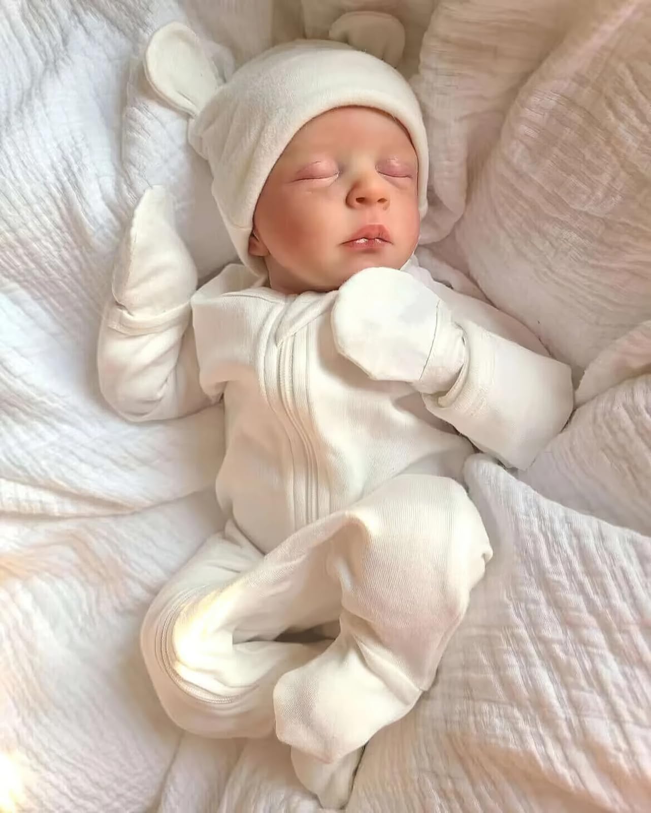 Лялька MineeQu Lifelike Reborn Baby Dolls Weighted Fabric Body 18 Inch Спляча Реалістична Немовля Дівчинка, фото №1