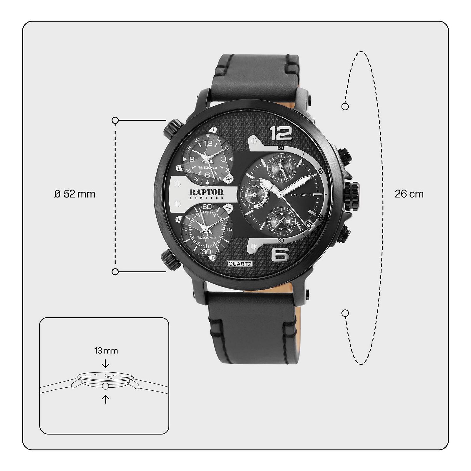 Часы Raptor Limited Maxx Quartz Мужские С 3-мя Часовыми Зонами RA20130 Серый, фото №4