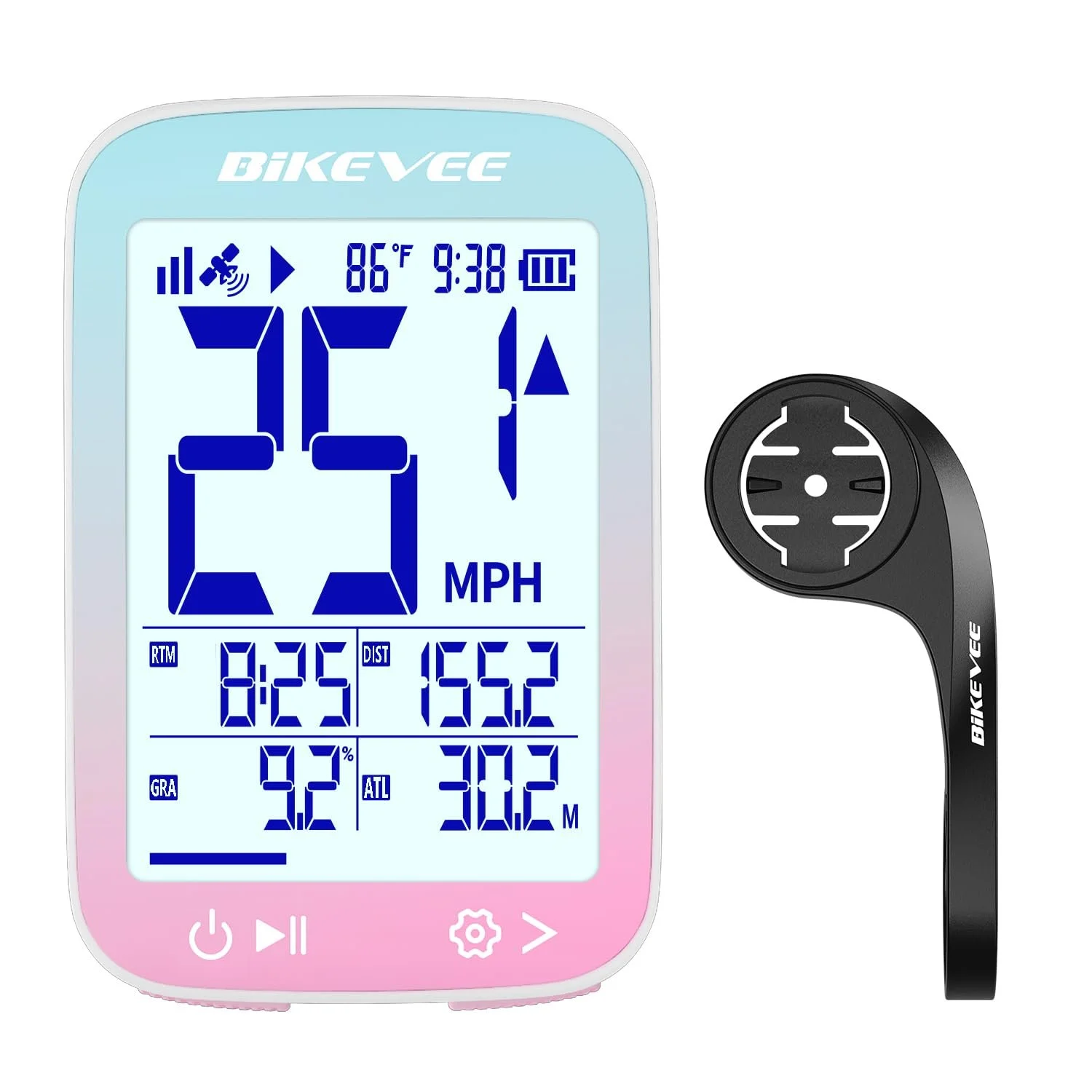 Велокомпьютер Bikevee GPS 2.4 дюйма FSTN дисплей IPX7, фото №1