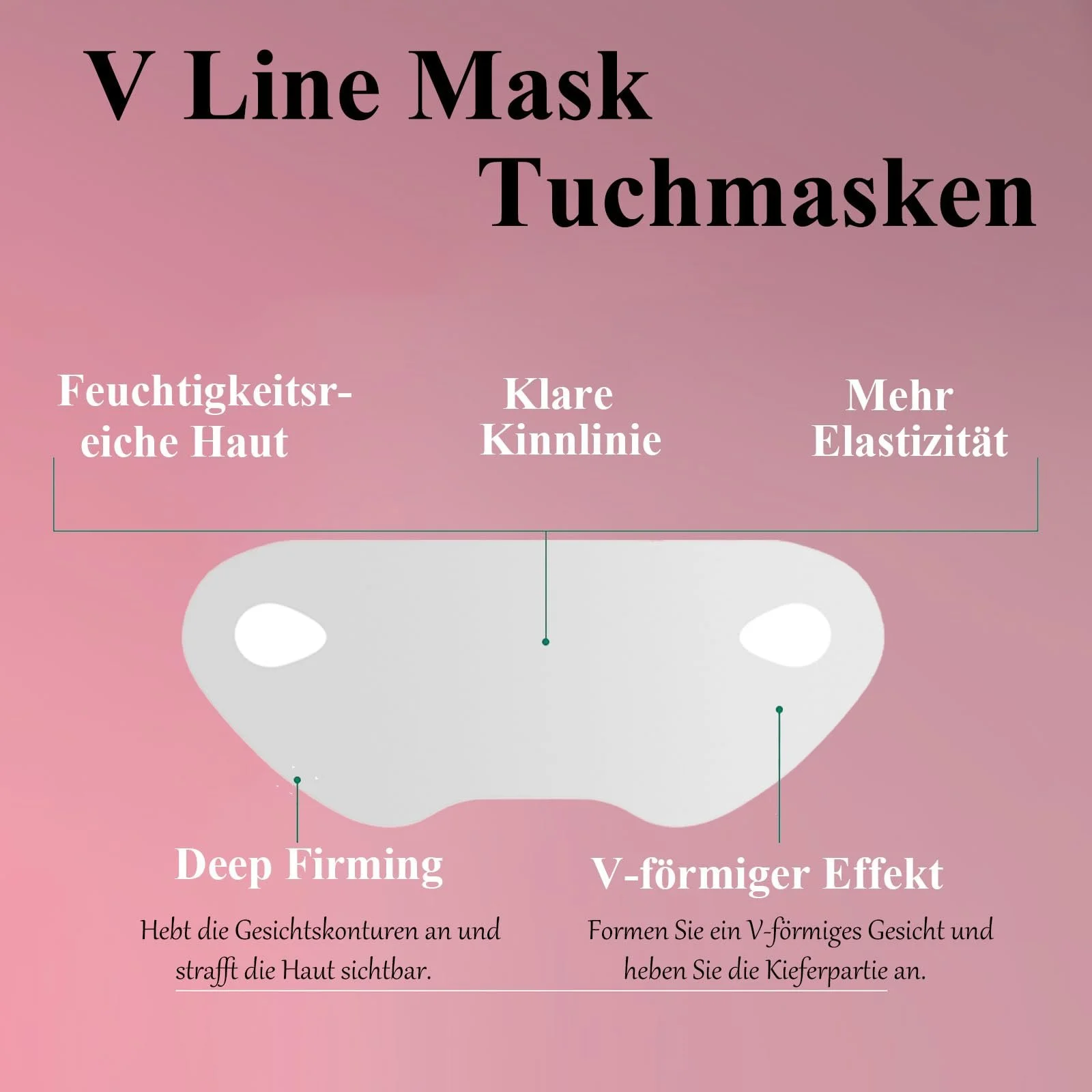 Маска для подтяжки V-зоны с гиалуроновой кислотой, маска для подбородка и челюсти для подтяжки лица, антивозрастная гелевая маска, маска V-зоны, тканевые маски для женщин против двойного подбородка, 6 штук, фото №5