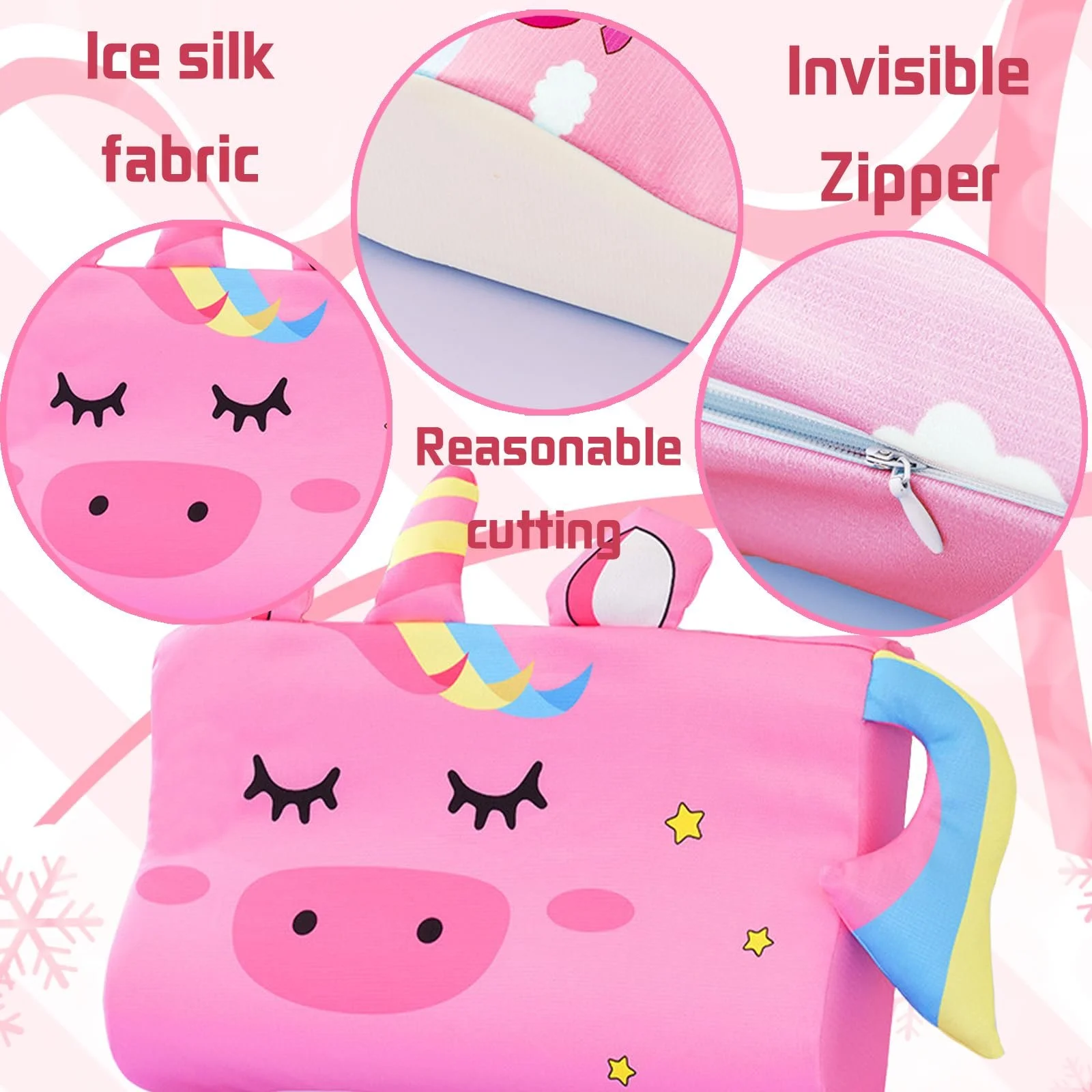 Подушка LUKIUP Schlummerkids Snooze Kids Дышащая Комфорт Пена с эффектом памяти 45 x 27 см (Unicorn), фото №3
