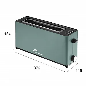 Тостер LITTLE BALANCE Happy Toast 1 довгий слот 1 скибочка багета 7 положень термостата розморожування піддон для крихт 900 Вт смарагдовий synthetic.ua - Фото 1